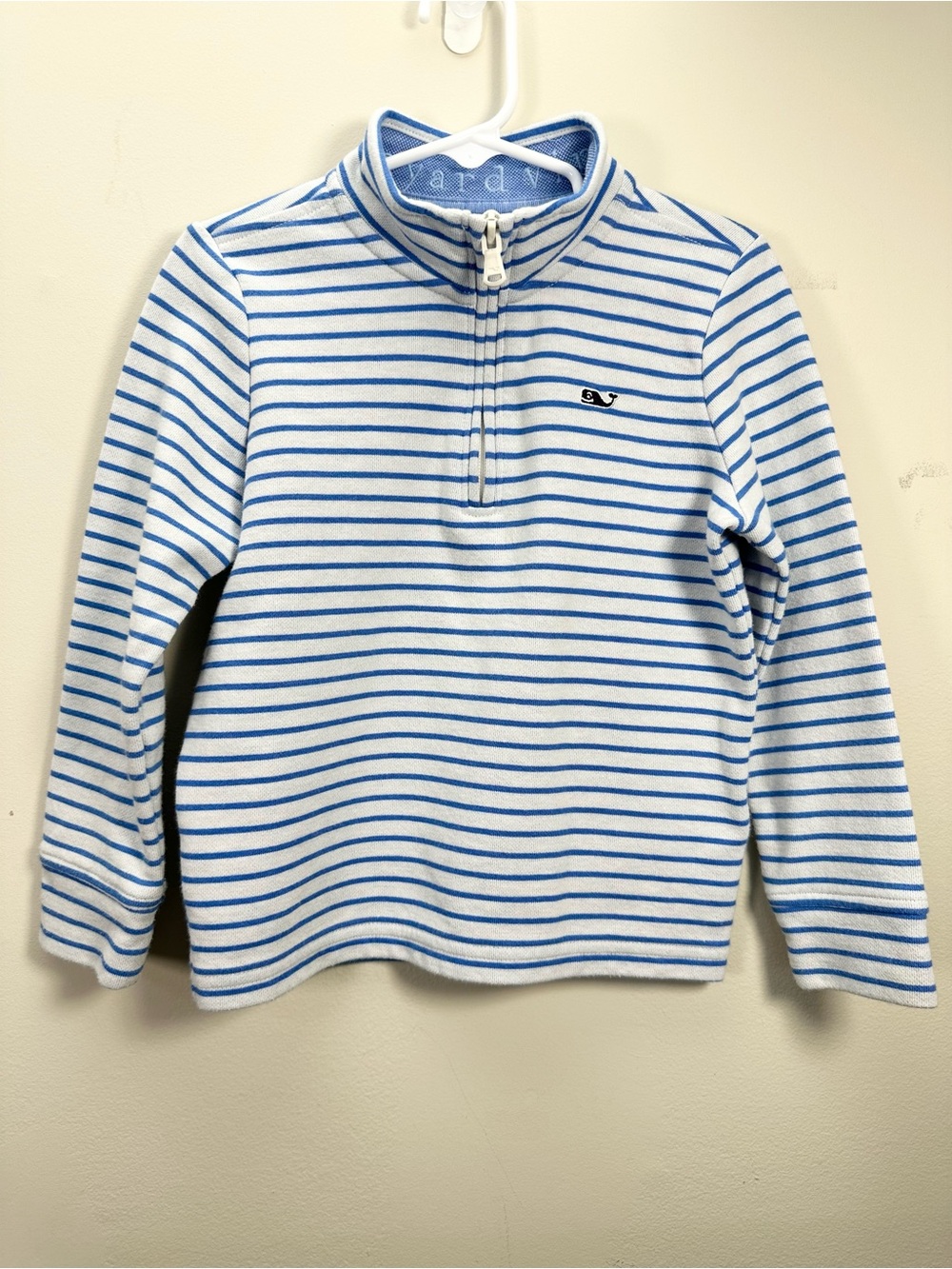 Vineyard Vines Boys Saltwater Quarter Zip, Stripe Tide Blue, 4T